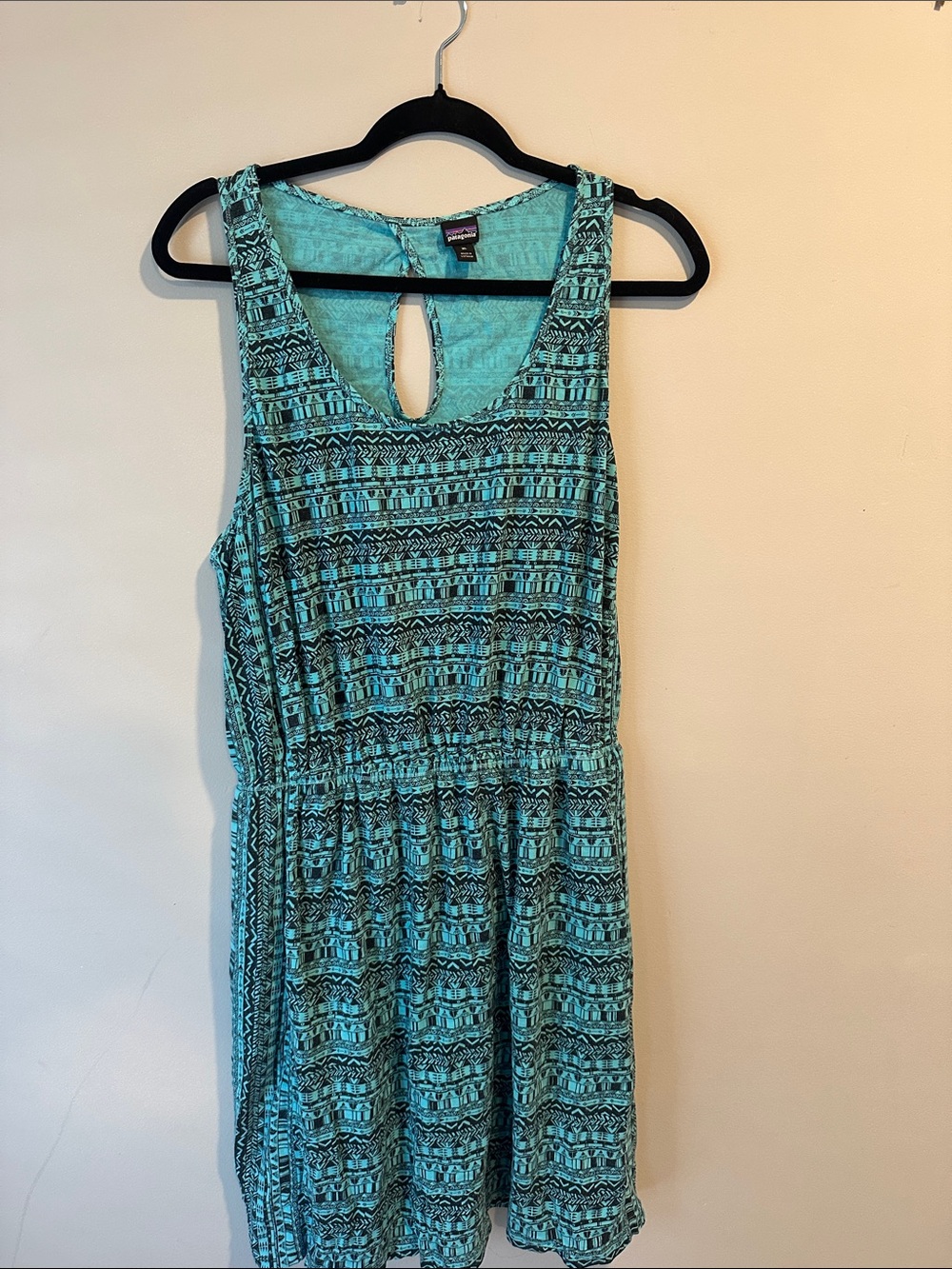Patagonia Turquoise and Black Mini Dress